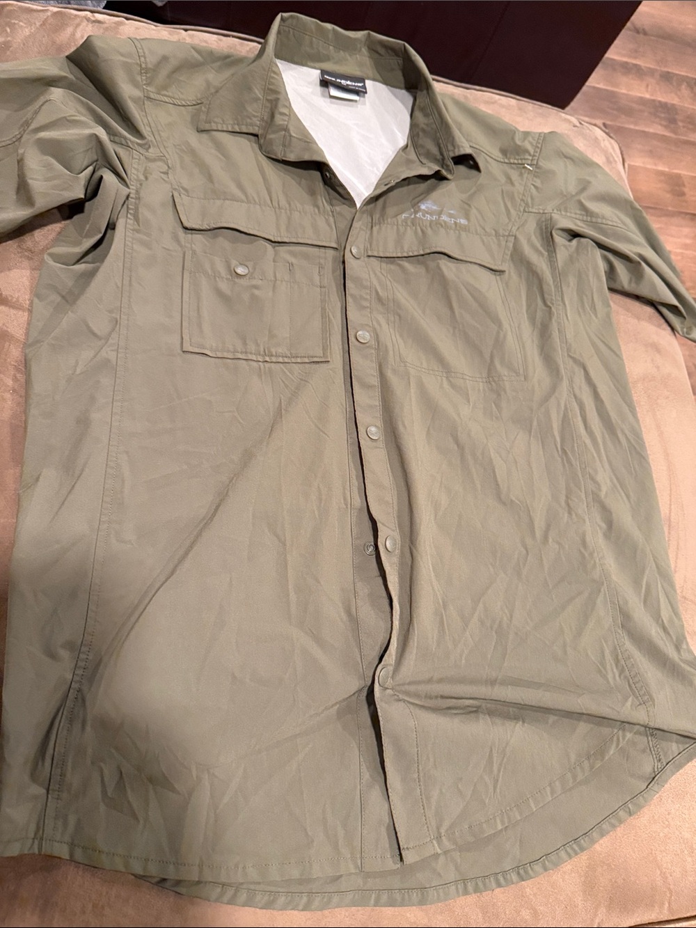 Grundens Men's Lightweight Olive Button-Front Shirt Jacket